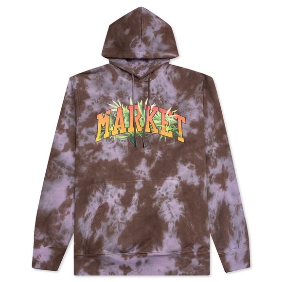 Market Arc Herbal Remedy Tie-dye Hoodie - Purple/Grey/White - Picture 1 of 8